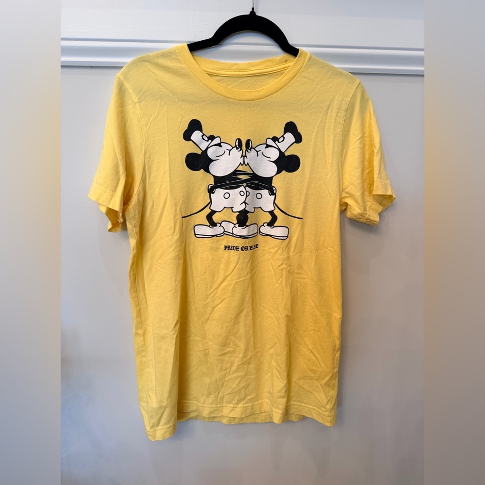 Crooked Pride or Else Yellow Mickey Mouse Graphic Tee